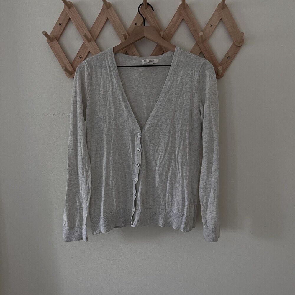 Forever 21 Cardigan Womens Medium Gray Knit Lightweight Sweater Button - Large